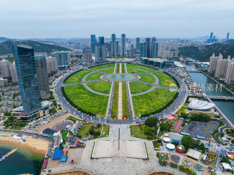 俯瞰大连星海广场全景