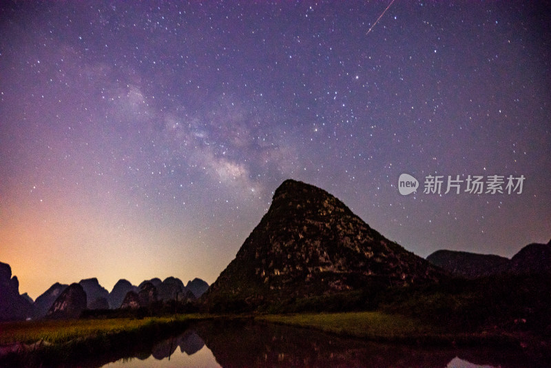 中国广西桂林山水星空银河