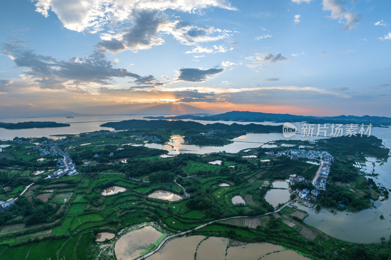 江西九江庐山鄱阳湖田园风光乡村风景航拍