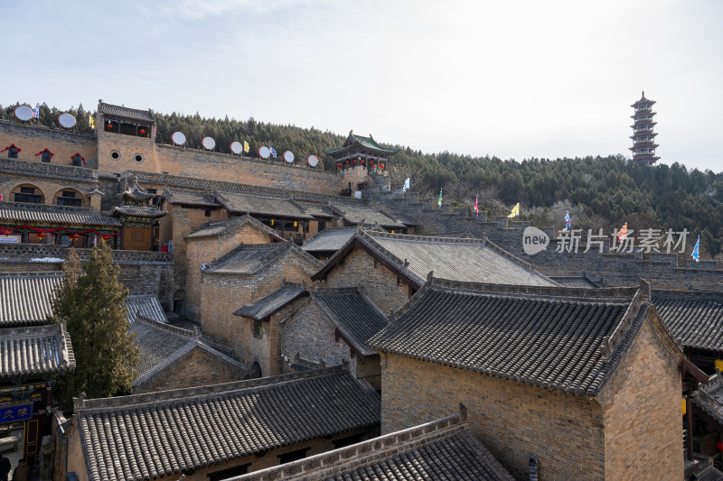 冬季白天山西晋城皇城相府景区古城风光