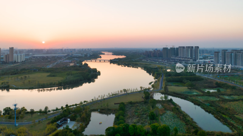 武汉东西湖区径河航拍