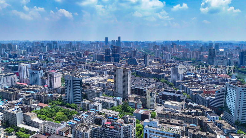 江西南昌城市大景城市建设航拍图