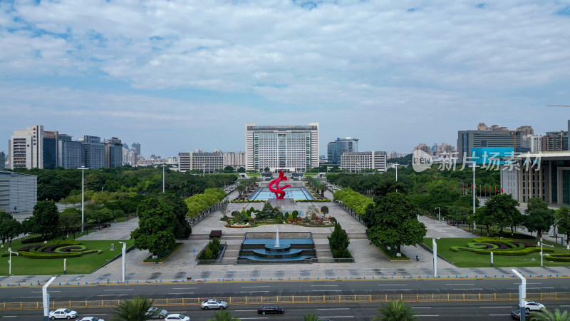 航拍广东东莞市人民政府