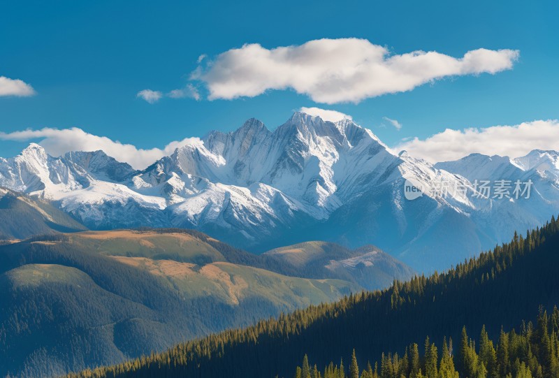 雪山高原草原森林风景