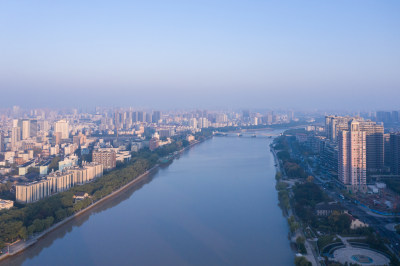 宁波三江口城市景观建筑群航拍