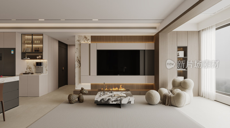 现代简约风格客厅室内场景
