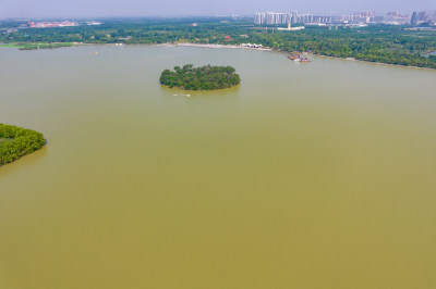 山东济宁太白湖旅游景区航拍摄影图