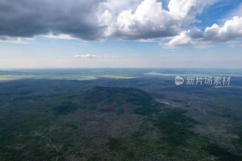 黑龙江黑河市五大连池火山群全景航拍