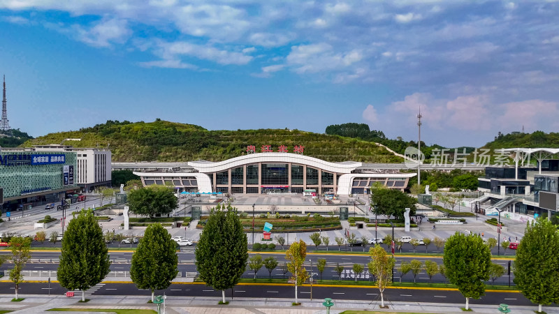 四川内江北站大景航拍图