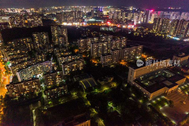 贵阳金融城夜景灯光航拍摄影图