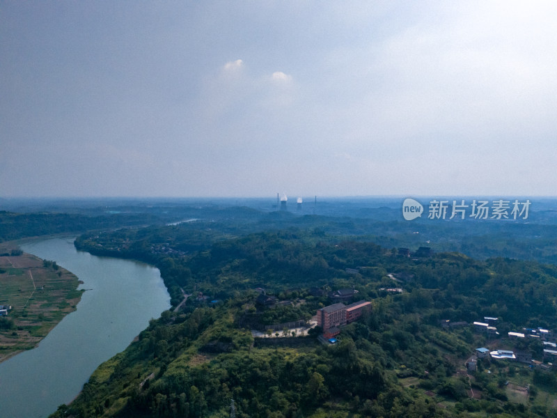 自然风光山川河流航拍图