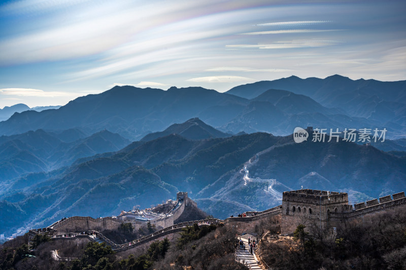 北京八达岭长城蜿蜒处的壮丽山河