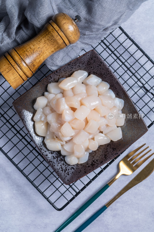 新鲜海鲜食材扇贝丁