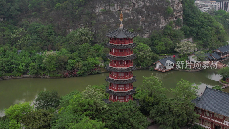 广西桂林木龙湖景区航拍