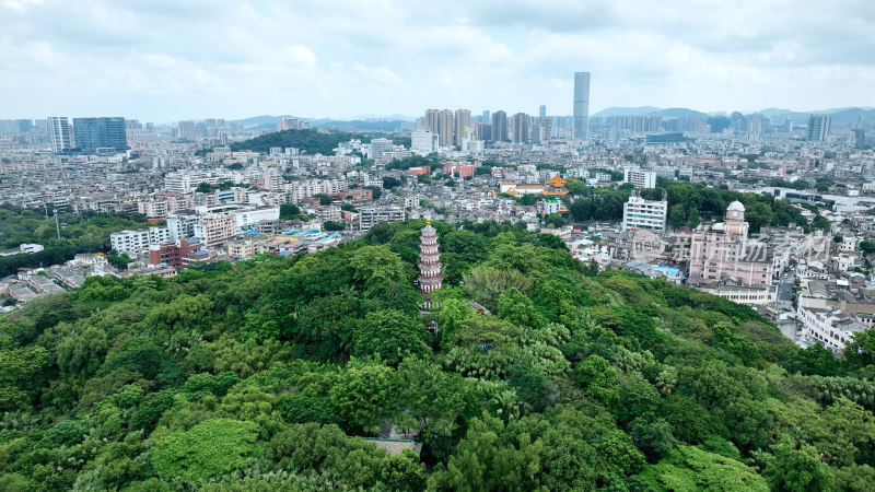 广东省中山市城市建筑风光航拍广东中山城市