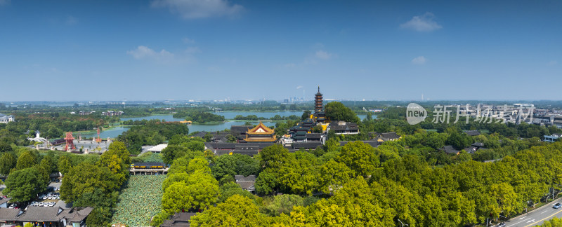 江苏镇江金山寺航拍全景大画幅风光