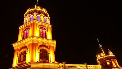 东宁市地标——东宁绥芬河大桥夜景