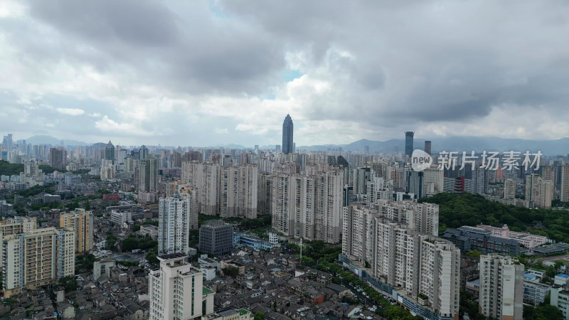 航拍浙江温州鹿城区城市建设