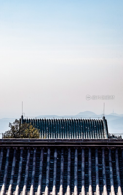 中式古建筑屋顶远景