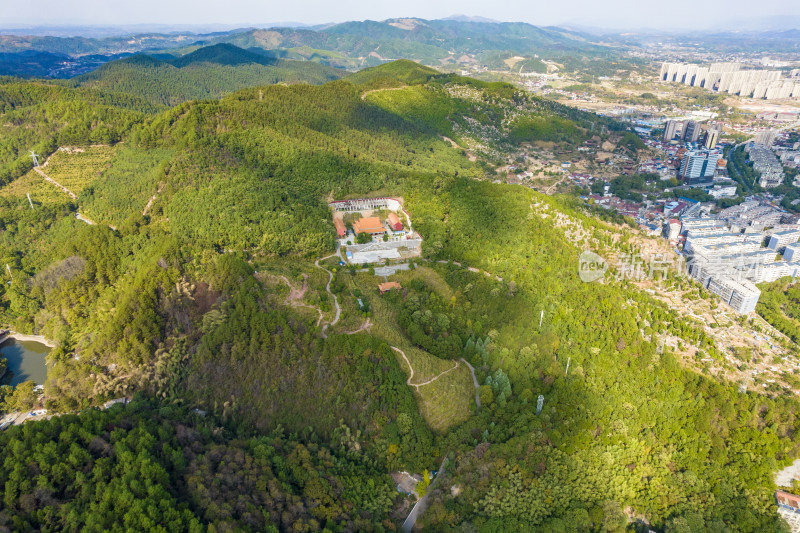 大自然蓝天白云山川城市航拍