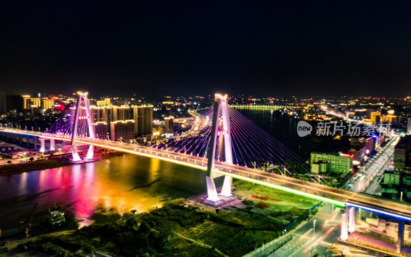 揭阳大桥夜景航拍 揭阳夜景