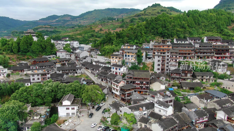 航拍湖南湘西芙蓉镇4A景区