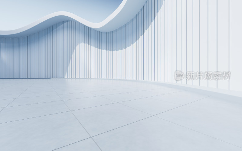 创意简约曲线建筑背景3D渲染