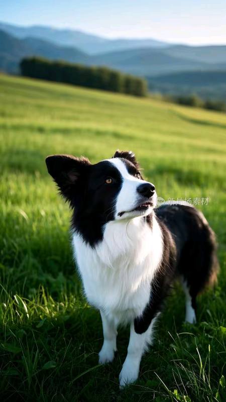 草地上的边境牧羊犬