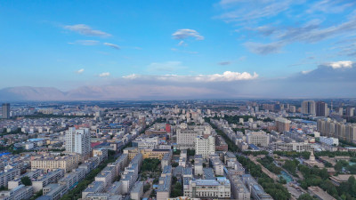 甘肃张掖中心广场张掖建设航拍