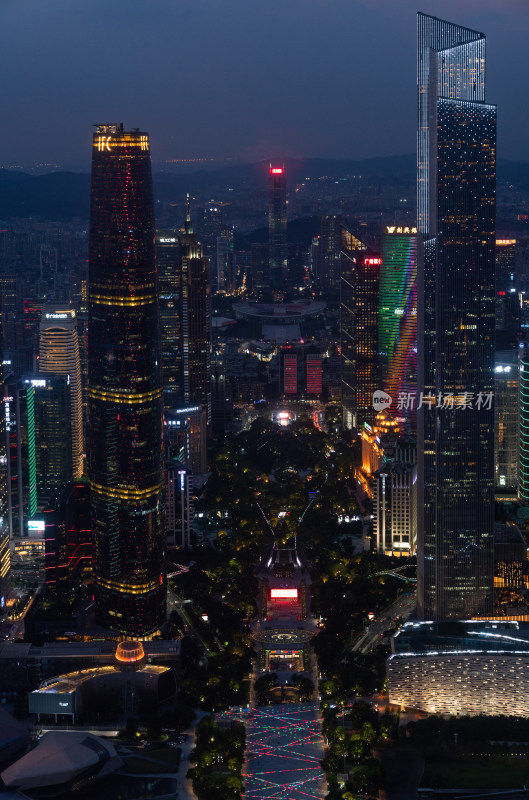 俯瞰广州城市夜景