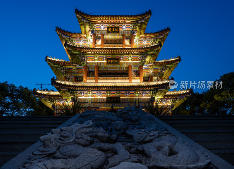 夏季武汉龙王阁夜景风光