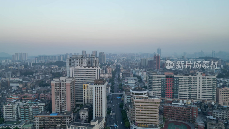 航拍广东江门城市建设