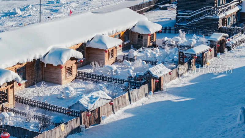 中国雪乡雪景航拍