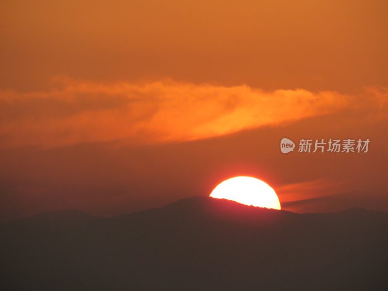 北京景山公园日落风景