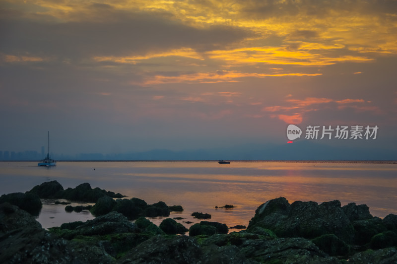 大海日落自然风景