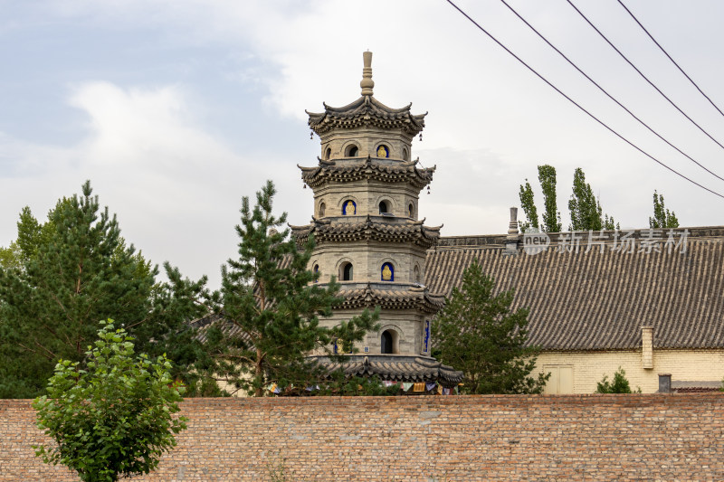 佛教居士林塔古塔寺院中国古代传统建筑