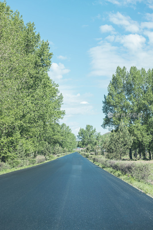 国道笔直的柏油路