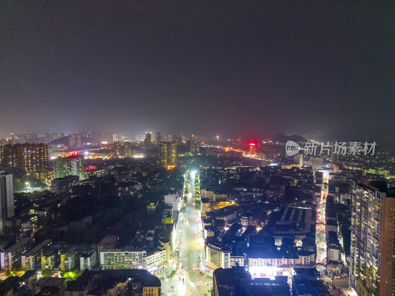 城市夜景灯光航拍摄影图