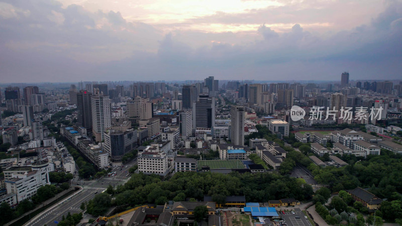 江苏常州城市风光航拍图