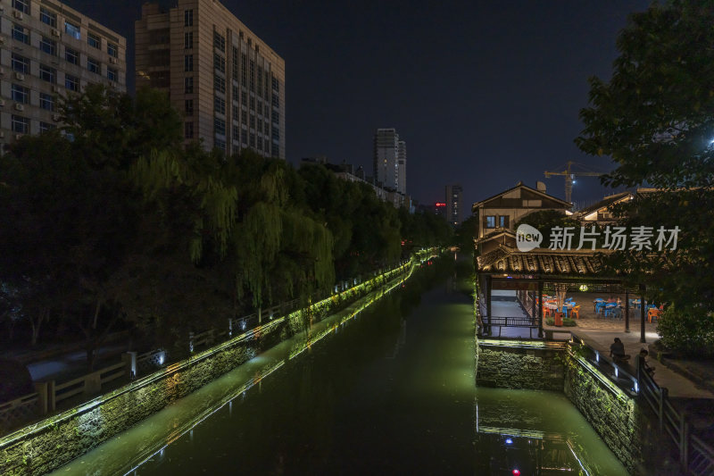 杭州胜利河美食街夜景