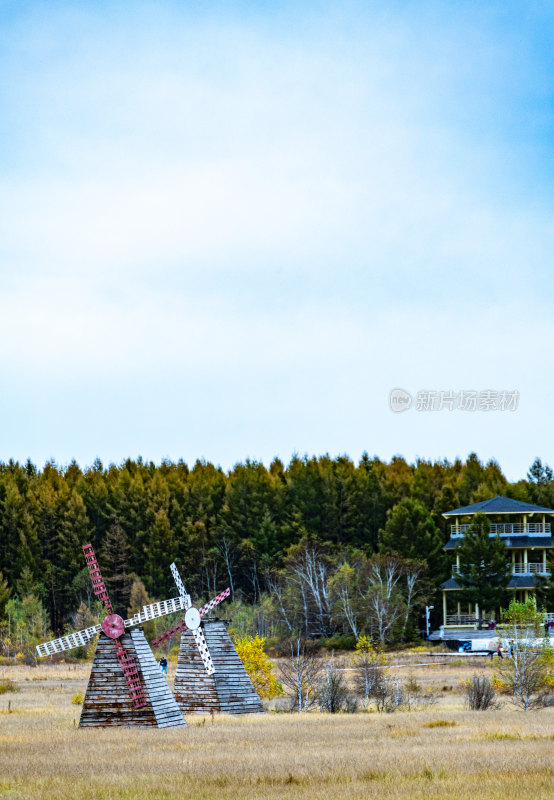 河北承德塞罕坝机械林场七星湖景区秋色景观