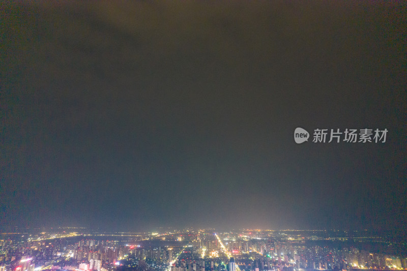 安徽蚌埠城市大景夜景灯光航拍图