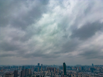 湖南长沙城市雪景航拍摄影图