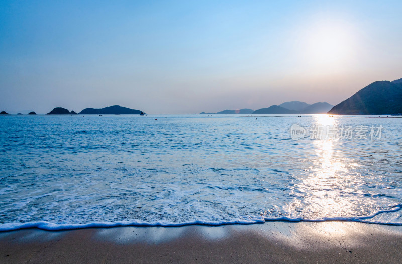 香港浅水湾沙滩海景与夕阳落日