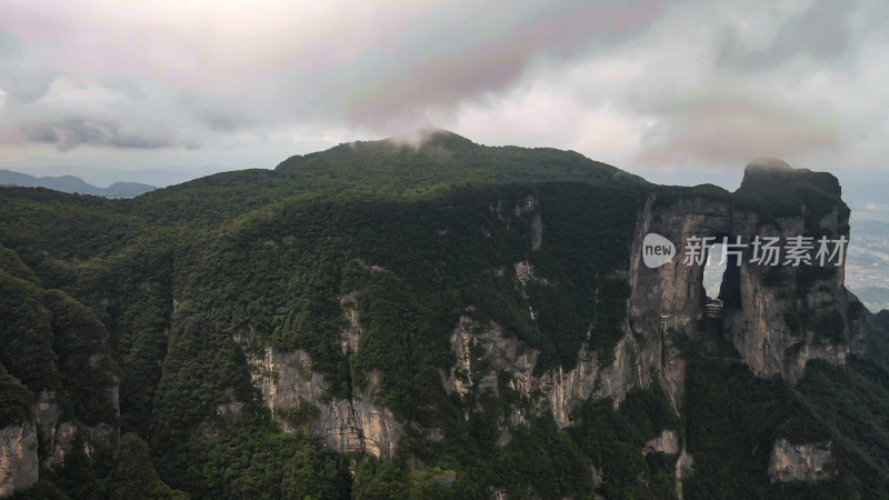 湖南张家界天门山5A景区航拍