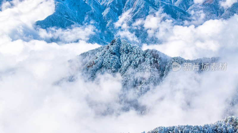 冬季成都西岭雪山景区综合航拍