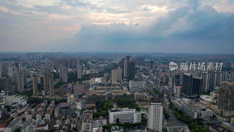 江苏常州城市风光交通航拍图