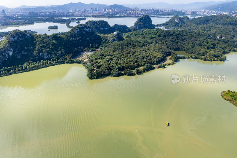 广东肇庆星湖景区全景航拍摄影图