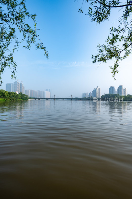 山西太原汾河两岸风光景点景观