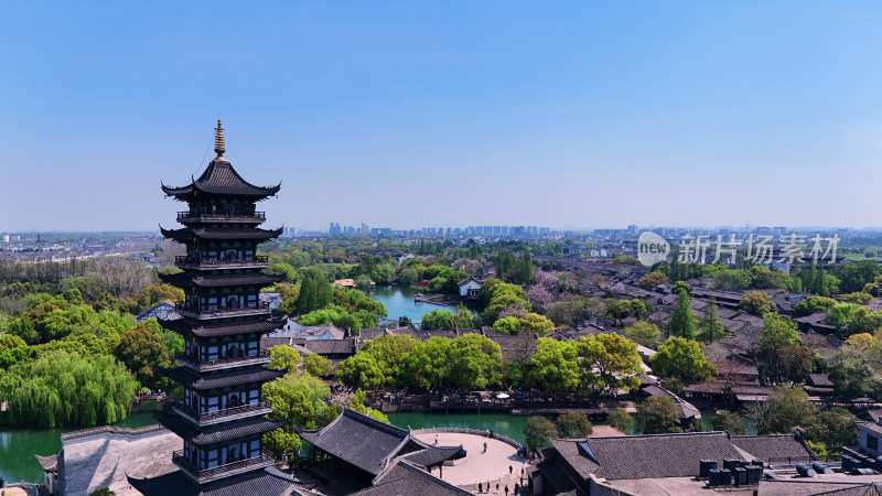 航拍乌镇景区 浙江乌镇航拍 航拍江南水乡